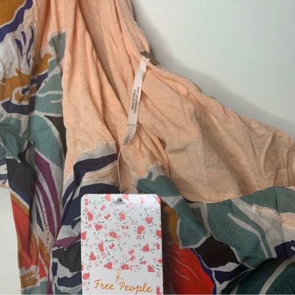 NWT FREE PEOPLE annka one shoulder floral top size large - Picture 4 of 4